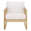 Safavieh Montford Wood and Fabric Accent Chair in Natural White