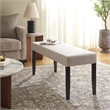 Safavieh Parkside Wood and Fabric Dining Bench in Cream / Black