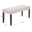 Safavieh Parkside Wood and Fabric Dining Bench in Cream / Black
