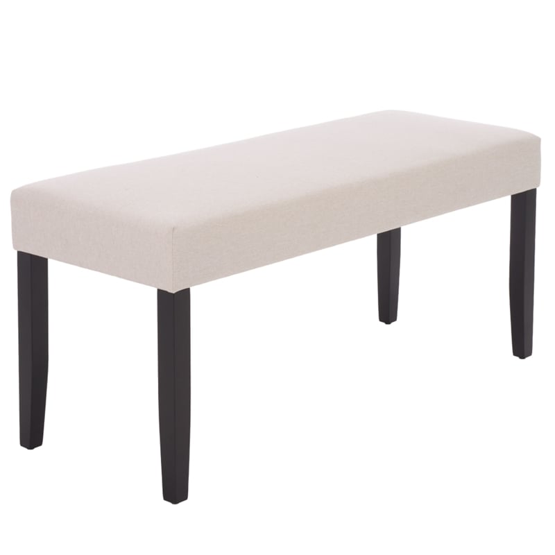 Safavieh Parkside Wood and Fabric Dining Bench in Cream / Black