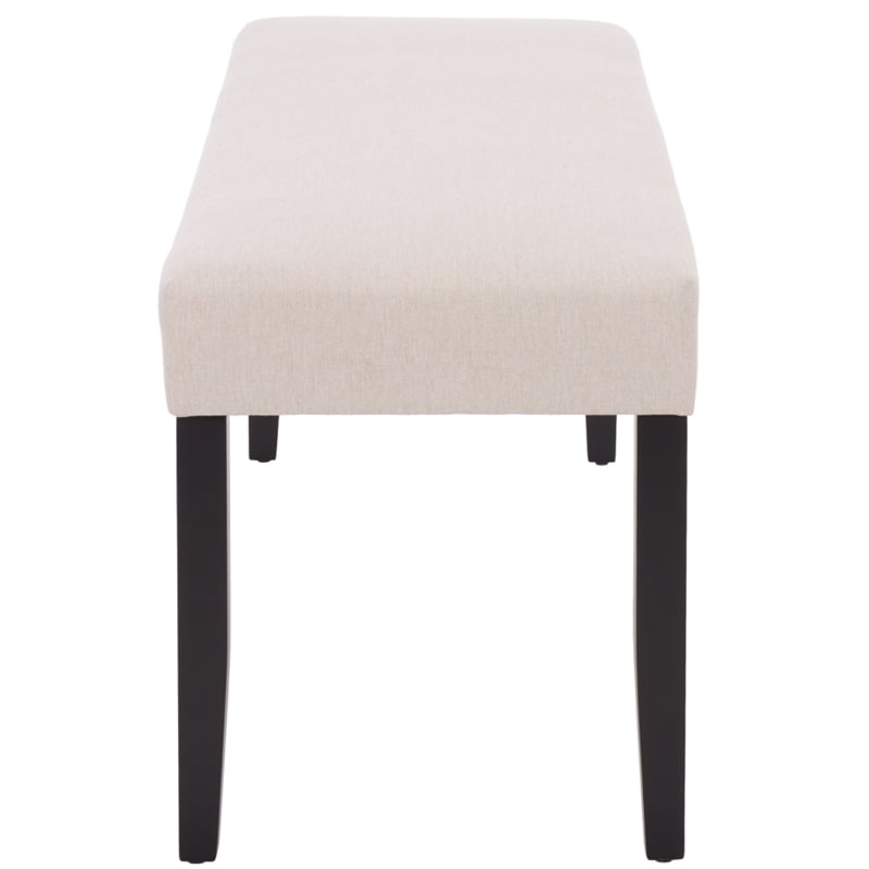 Safavieh Parkside Wood and Fabric Dining Bench in Cream / Black