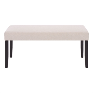 Safavieh Parkside Wood and Fabric Dining Bench in Cream / Black