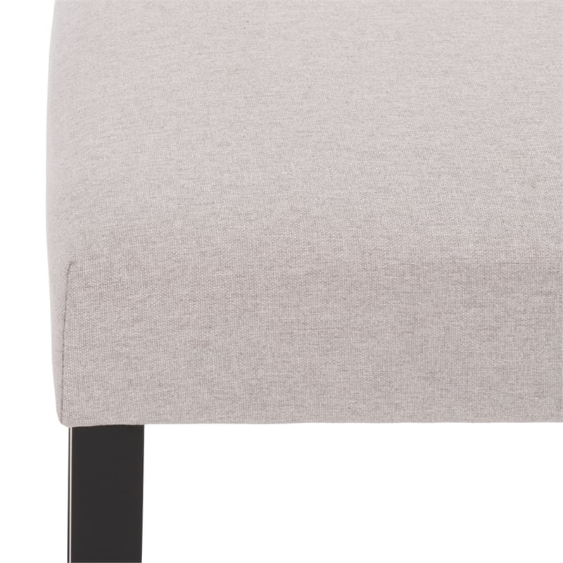 Safavieh Parkside Wood and Fabric Dining Bench in Light Gray / Black