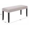 Safavieh Parkside Wood and Fabric Dining Bench in Light Gray / Black