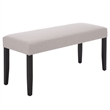 Safavieh Parkside Wood and Fabric Dining Bench in Light Gray / Black