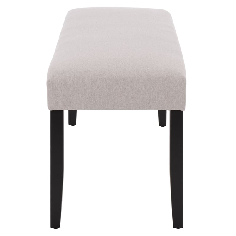 Safavieh Parkside Wood and Fabric Dining Bench in Light Gray / Black