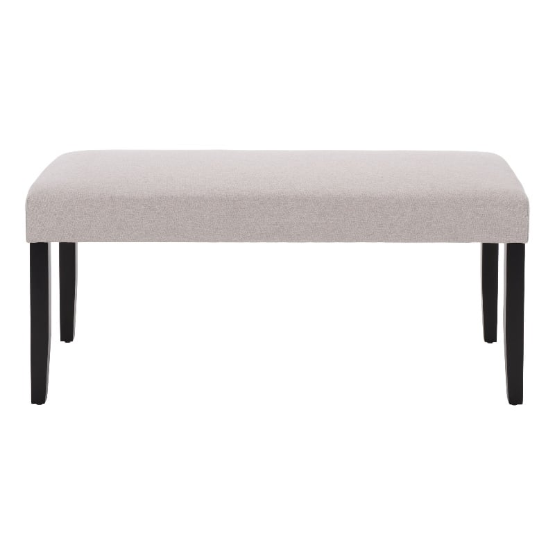Safavieh Parkside Wood and Fabric Dining Bench in Light Gray / Black