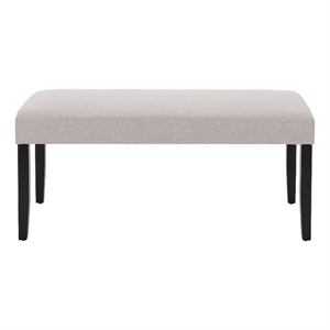 Safavieh Parkside Wood and Fabric Dining Bench in Light Gray / Black