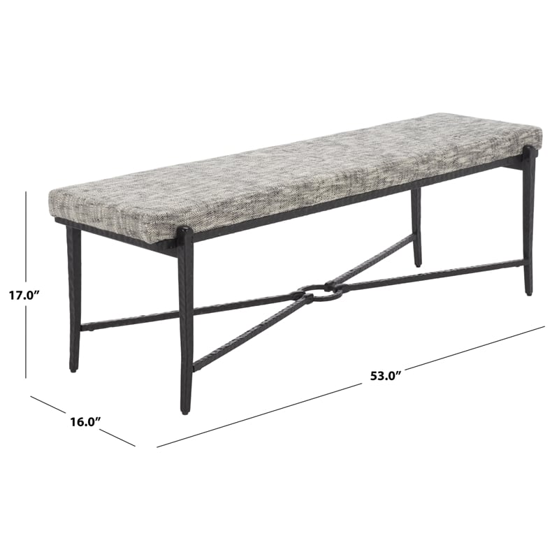 Safavieh Zhanna Iron Bench Cushion in Navy / Black