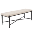 Safavieh Zhanna Iron Bench Cushion in Cream / Black