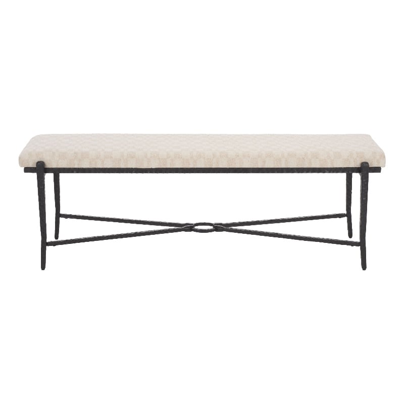 Safavieh Zhanna Iron Bench Cushion in Cream / Black