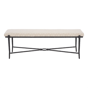 Safavieh Zhanna Iron Bench Cushion in Cream / Black