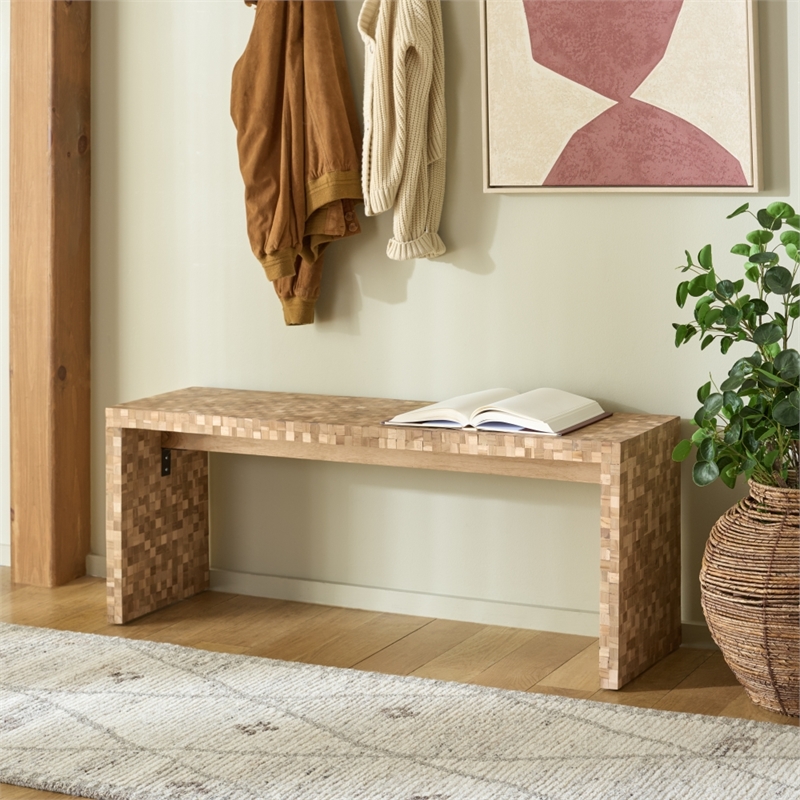 Safavieh Francisco Wood Bench in Natural