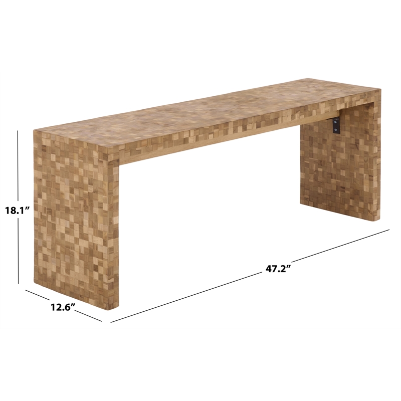 Safavieh Francisco Wood Bench in Natural