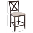 Safavieh Alanda Wood Counter Chair in Beige / Ash / Brown