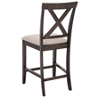 Safavieh Alanda Wood Counter Chair in Beige / Ash / Brown