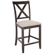 Safavieh Alanda Wood Counter Chair in Beige / Ash / Brown