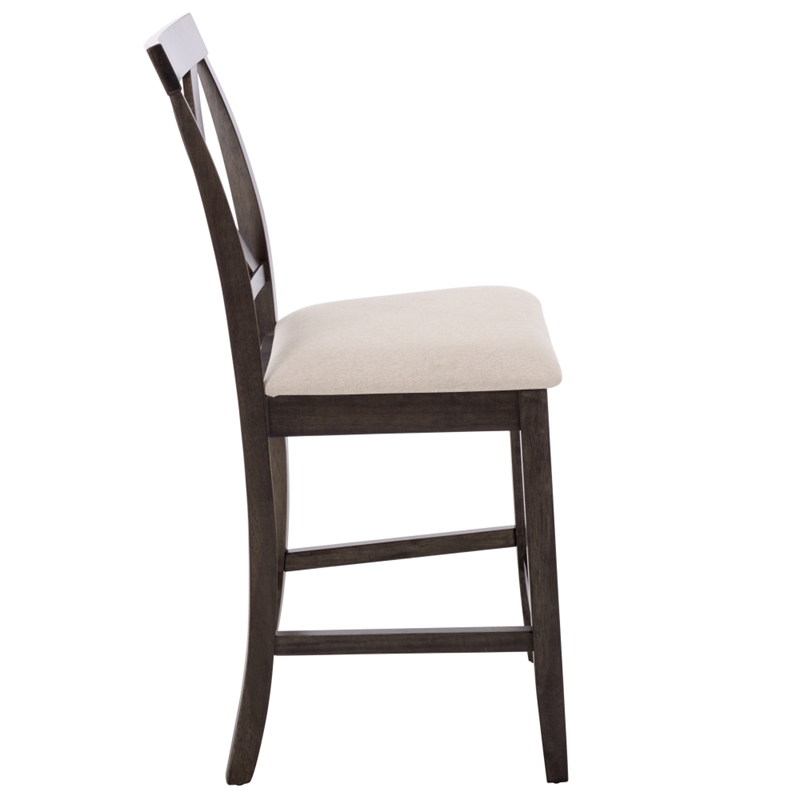 Safavieh Alanda Wood Counter Chair in Beige / Ash / Brown