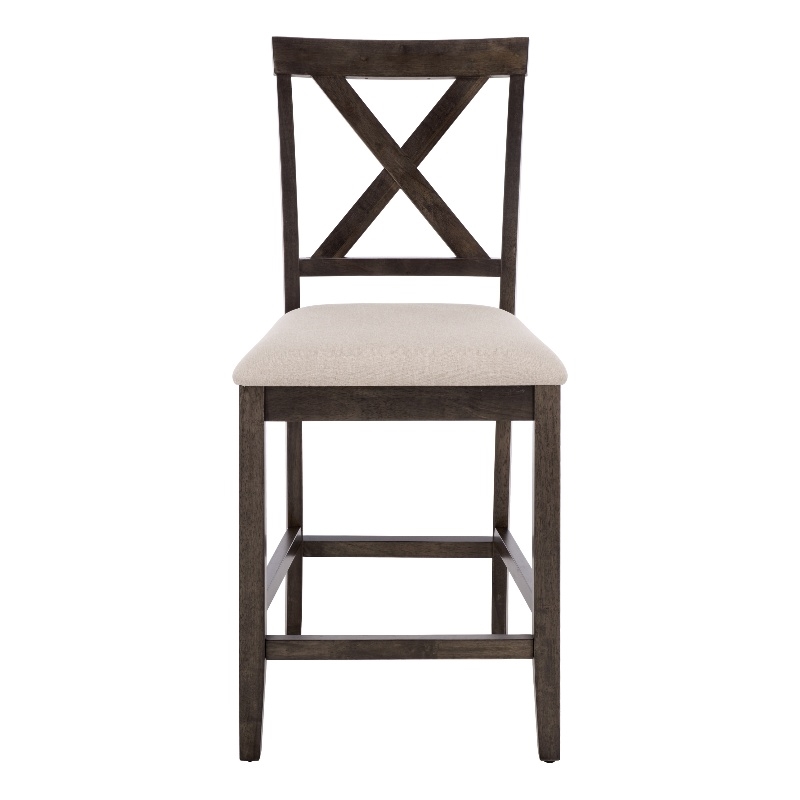 Safavieh Alanda Wood Counter Chair in Beige / Ash / Brown