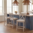 Safavieh Alanda Wood Counter Chair in Cream / Gray