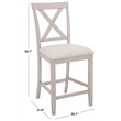 Safavieh Alanda Wood Counter Chair in Cream / Gray