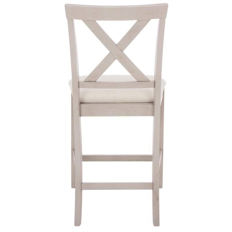 safavieh alanda wood counter chair in cream / gray