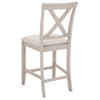 Safavieh Alanda Wood Counter Chair in Cream / Gray