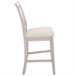 Safavieh Alanda Wood Counter Chair in Cream / Gray