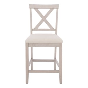 safavieh alanda wood counter chair in cream / gray