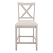 Safavieh Alanda Wood Counter Chair in Cream / Gray