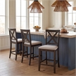 Safavieh Alanda Wood Counter Chair in Light Gray / Ash / Brown