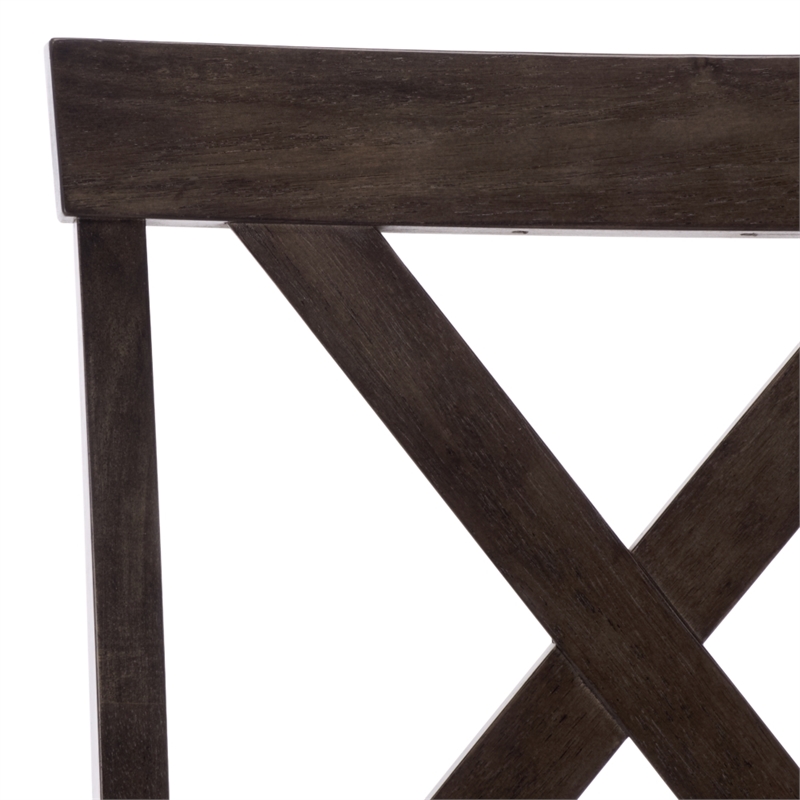 Safavieh Alanda Wood Counter Chair in Light Gray / Ash / Brown