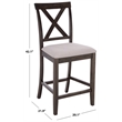 Safavieh Alanda Wood Counter Chair in Light Gray / Ash / Brown