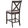 Safavieh Alanda Wood Counter Chair in Light Gray / Ash / Brown