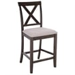 Safavieh Alanda Wood Counter Chair in Light Gray / Ash / Brown