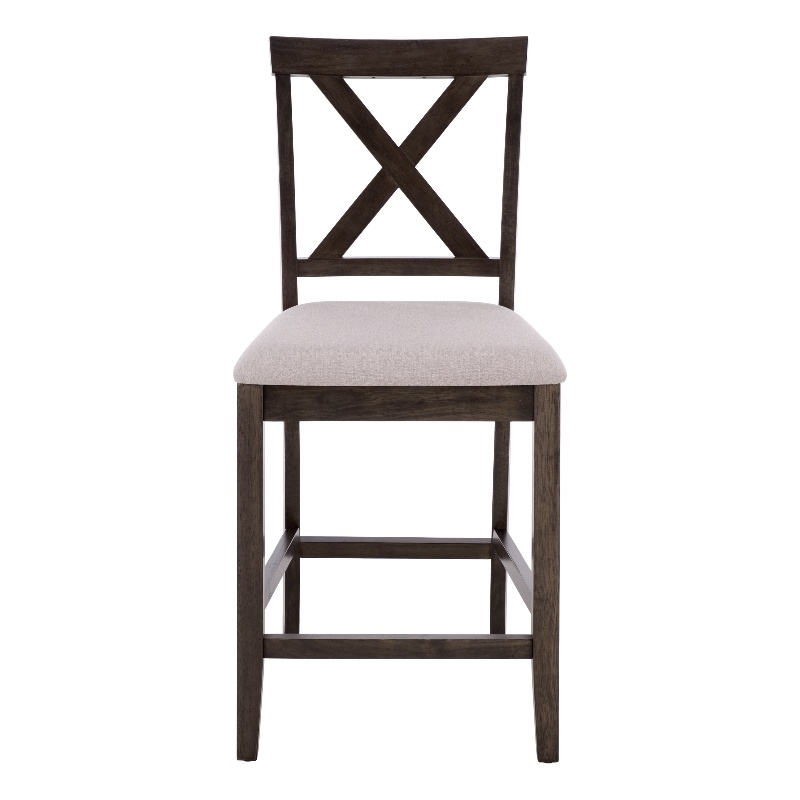 Safavieh Alanda Wood Counter Chair in Light Gray / Ash / Brown