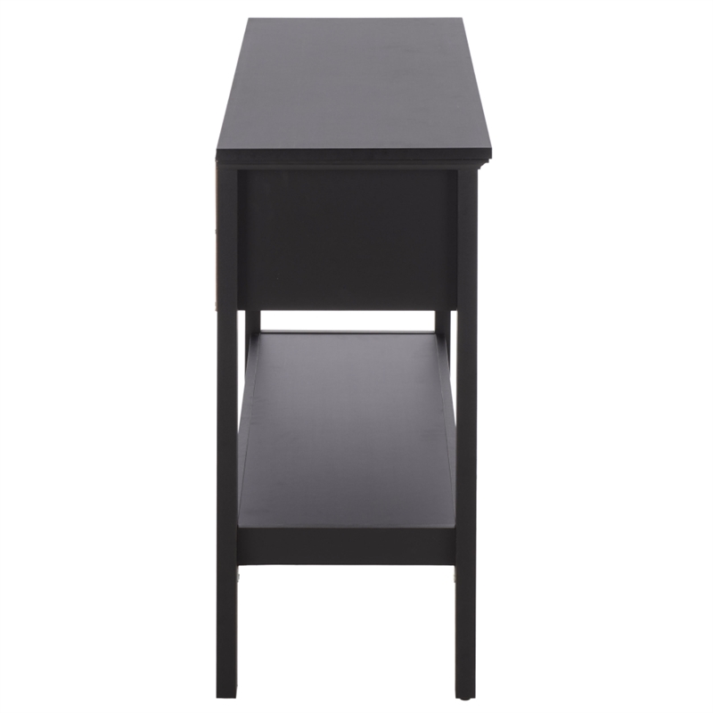 Safavieh Sondra 2 Drawer 1 Shelf Wood Console in Black