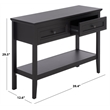 Safavieh Sondra 2 Drawer 1 Shelf Wood Console in Black
