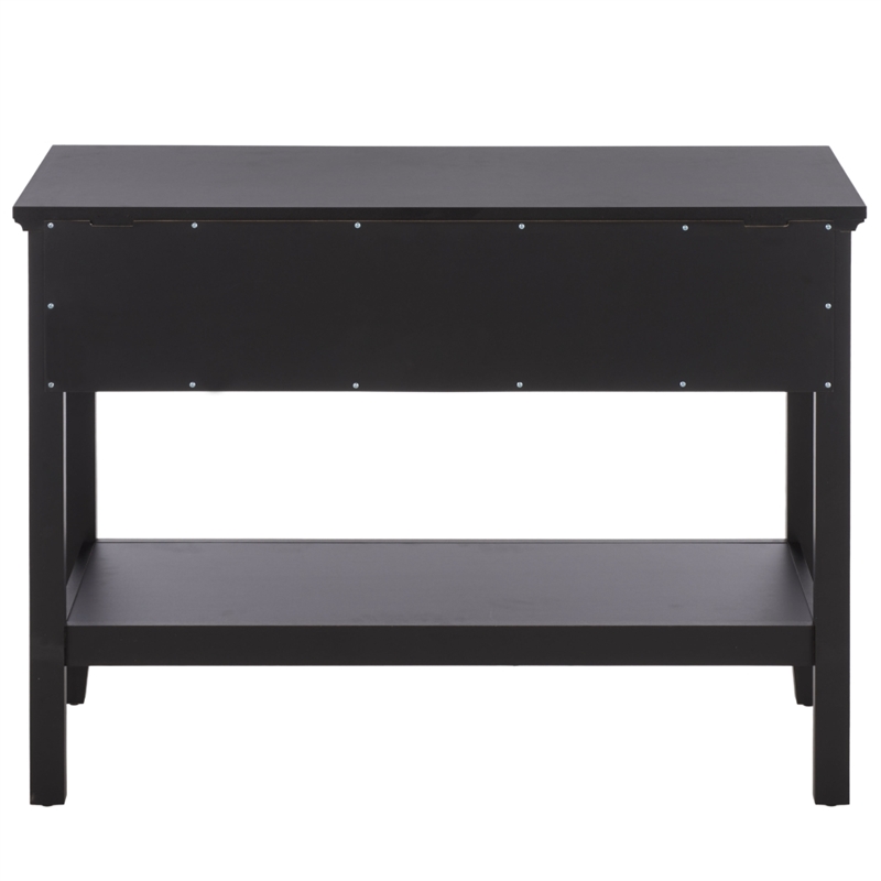 Safavieh Sondra 2 Drawer 1 Shelf Wood Console in Black