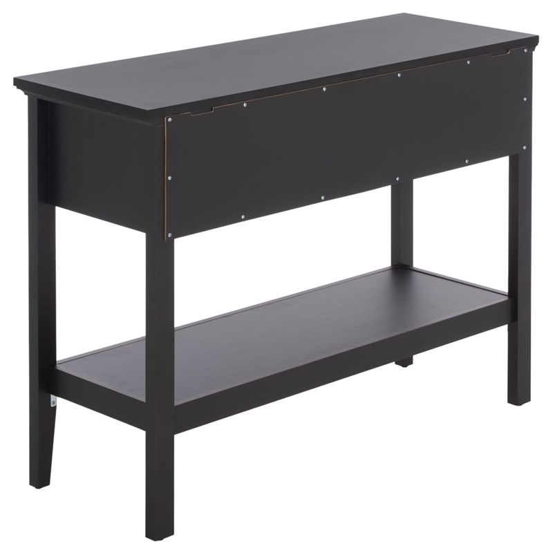 Safavieh Sondra 2 Drawer 1 Shelf Wood Console in Black