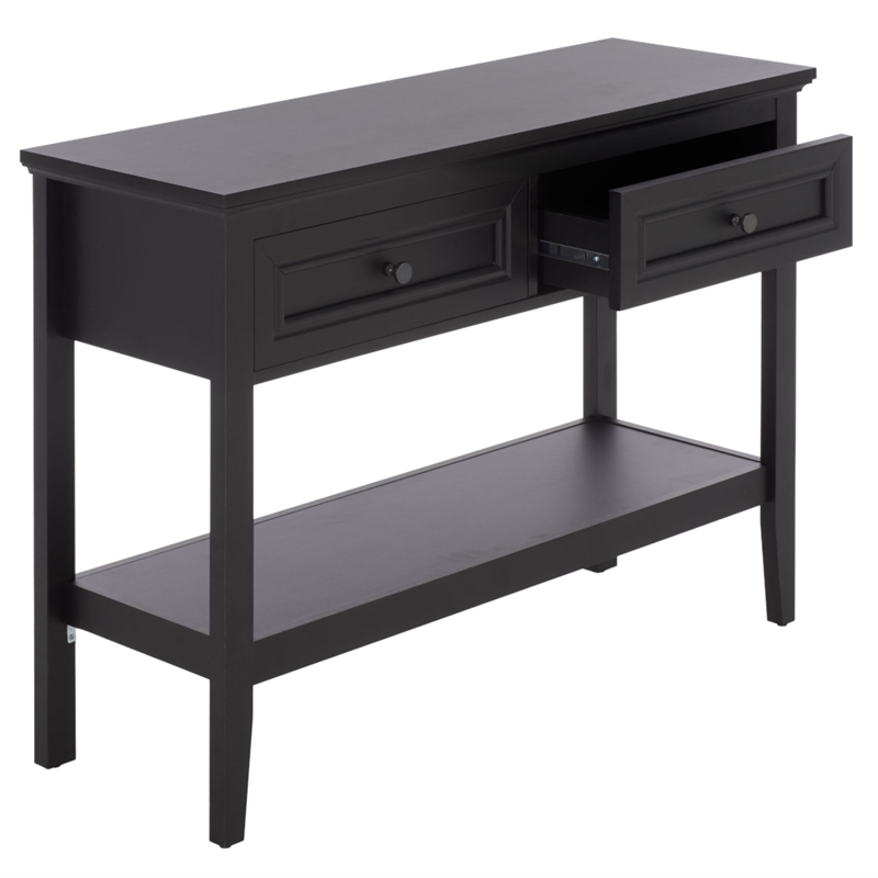 Safavieh Sondra 2 Drawer 1 Shelf Wood Console in Black