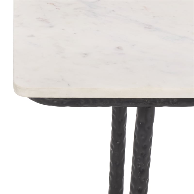 Safavieh Raisa Marble and Iron Console Table in White / Black