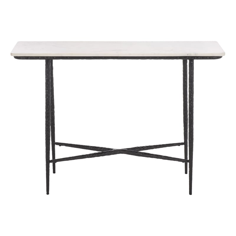 Safavieh Raisa Marble and Iron Console Table in White / Black