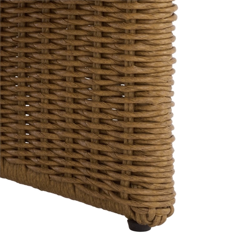 Safavieh Donya Wicler Aluminum Patio Chair in Natural / Beige
