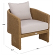 Safavieh Donya Wicler Aluminum Patio Chair in Natural / Beige