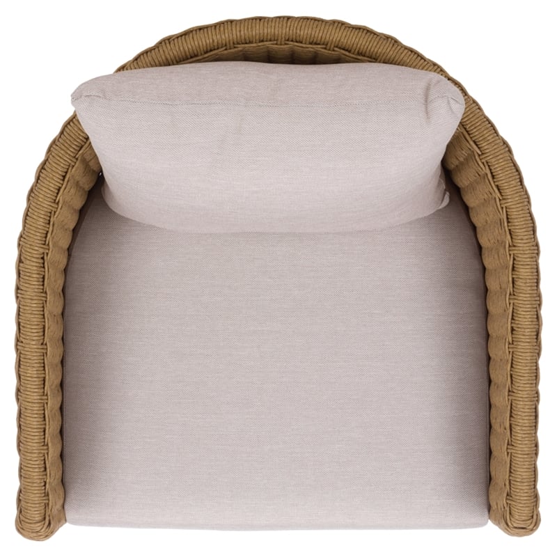 Safavieh Donya Wicler Aluminum Patio Chair in Natural / Beige