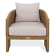 Safavieh Donya Wicler Aluminum Patio Chair in Natural / Beige