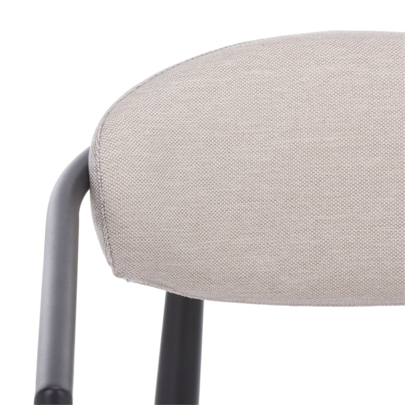 Safavieh Bethlyn Aluminum Patio Dining Chair in Black / Beige
