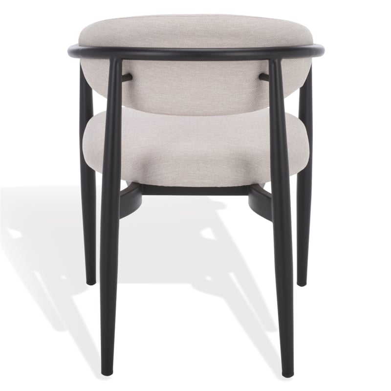 Safavieh Bethlyn Aluminum Patio Dining Chair in Black / Beige