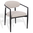 Safavieh Bethlyn Aluminum Patio Dining Chair in Black / Beige